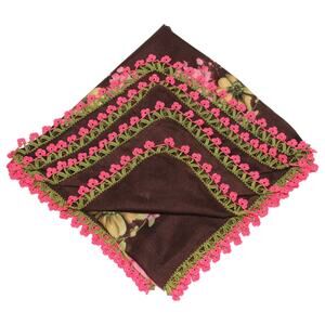 Tulbent Scarf Handmade Crochet Detailing NWOT